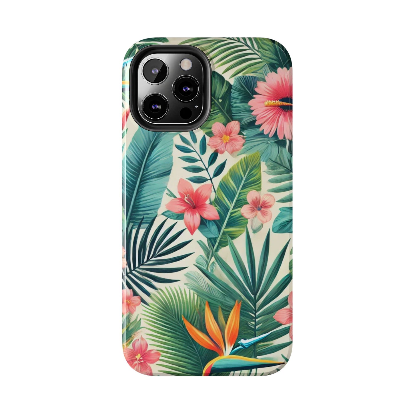 Tropical Paradise iPhone Case 🌺 | Vibrant Jungle Design, Shockproof Protection for iPhone 16 to 12 Pro Max