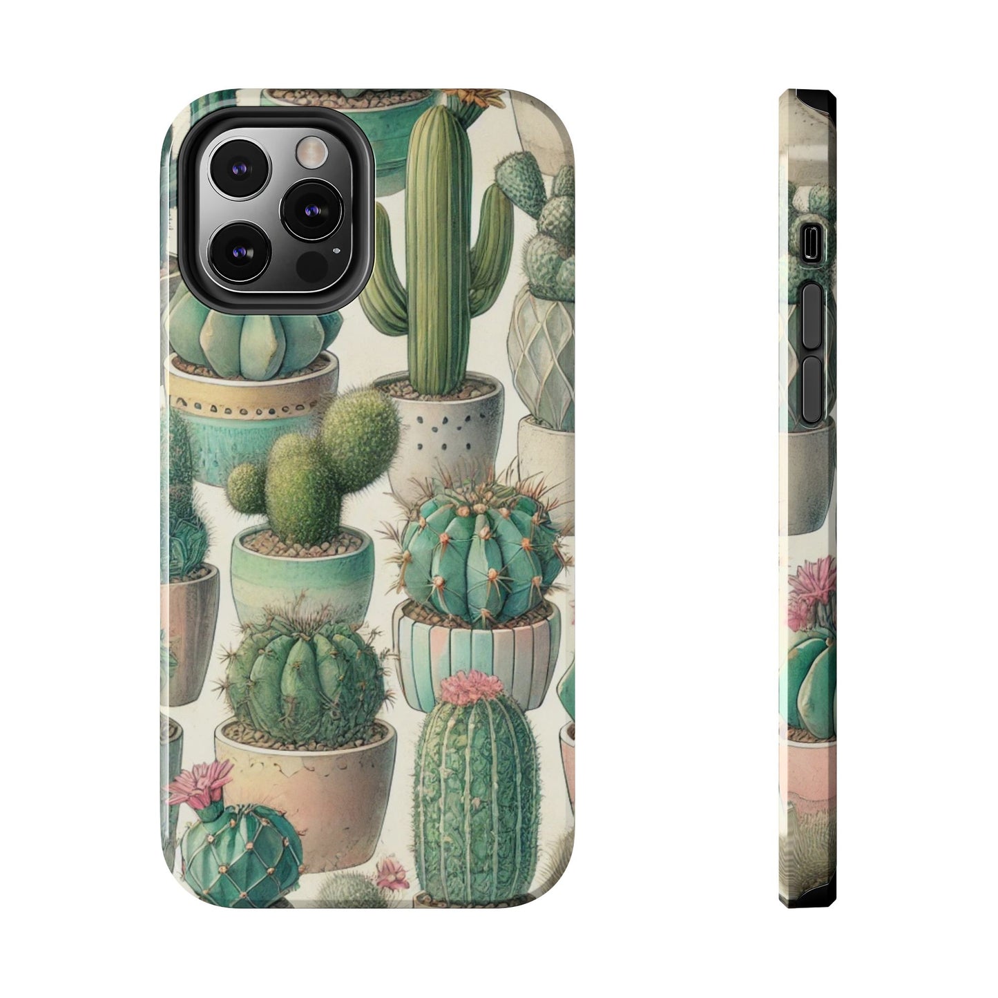 Cactus iPhone Case 🌵 Stylish Glossy Finish, Shockproof Protection for iPhone 16 to 12 Pro Max 📱