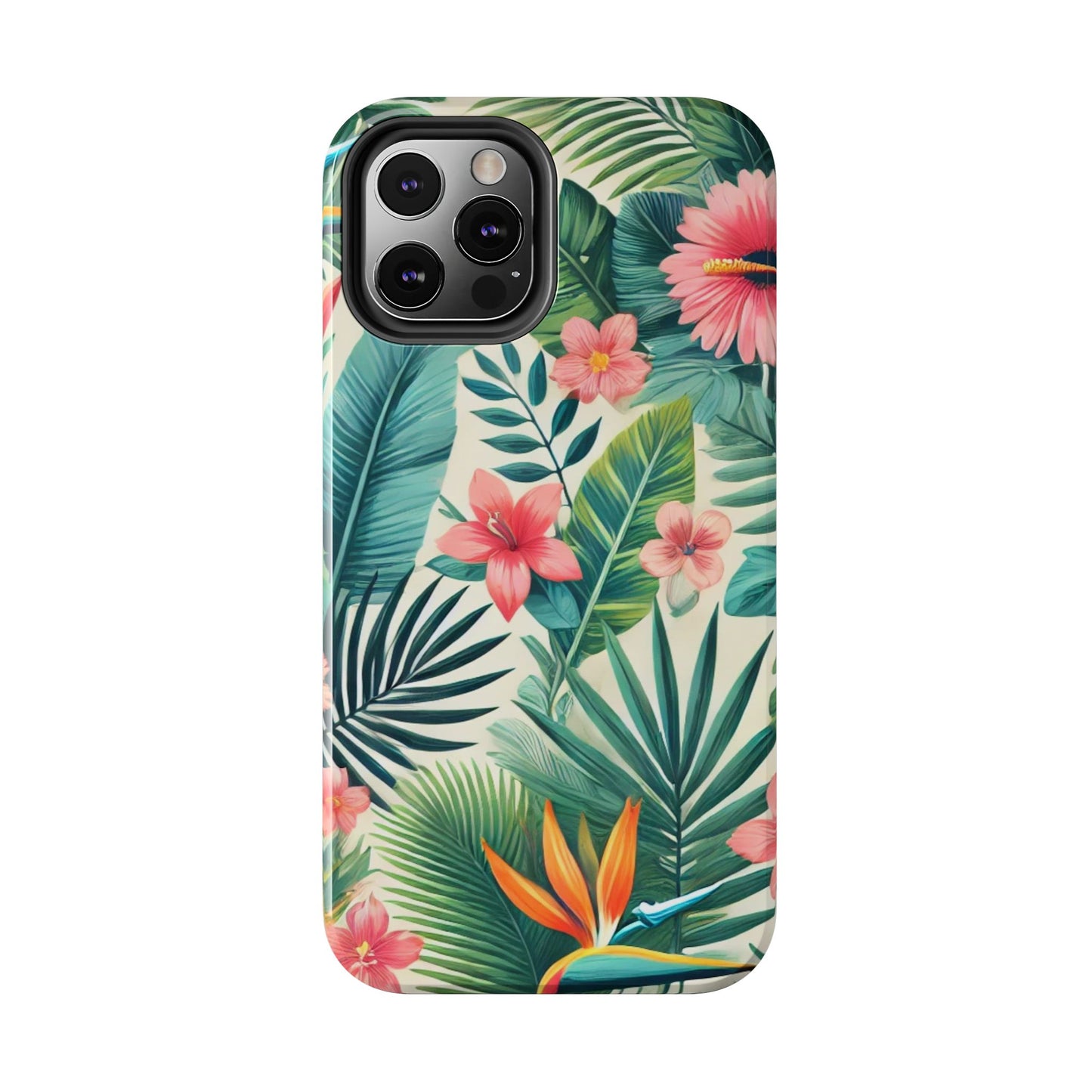 Tropical Paradise iPhone Case 🌺 | Vibrant Jungle Design, Shockproof Protection for iPhone 16 to 12 Pro Max