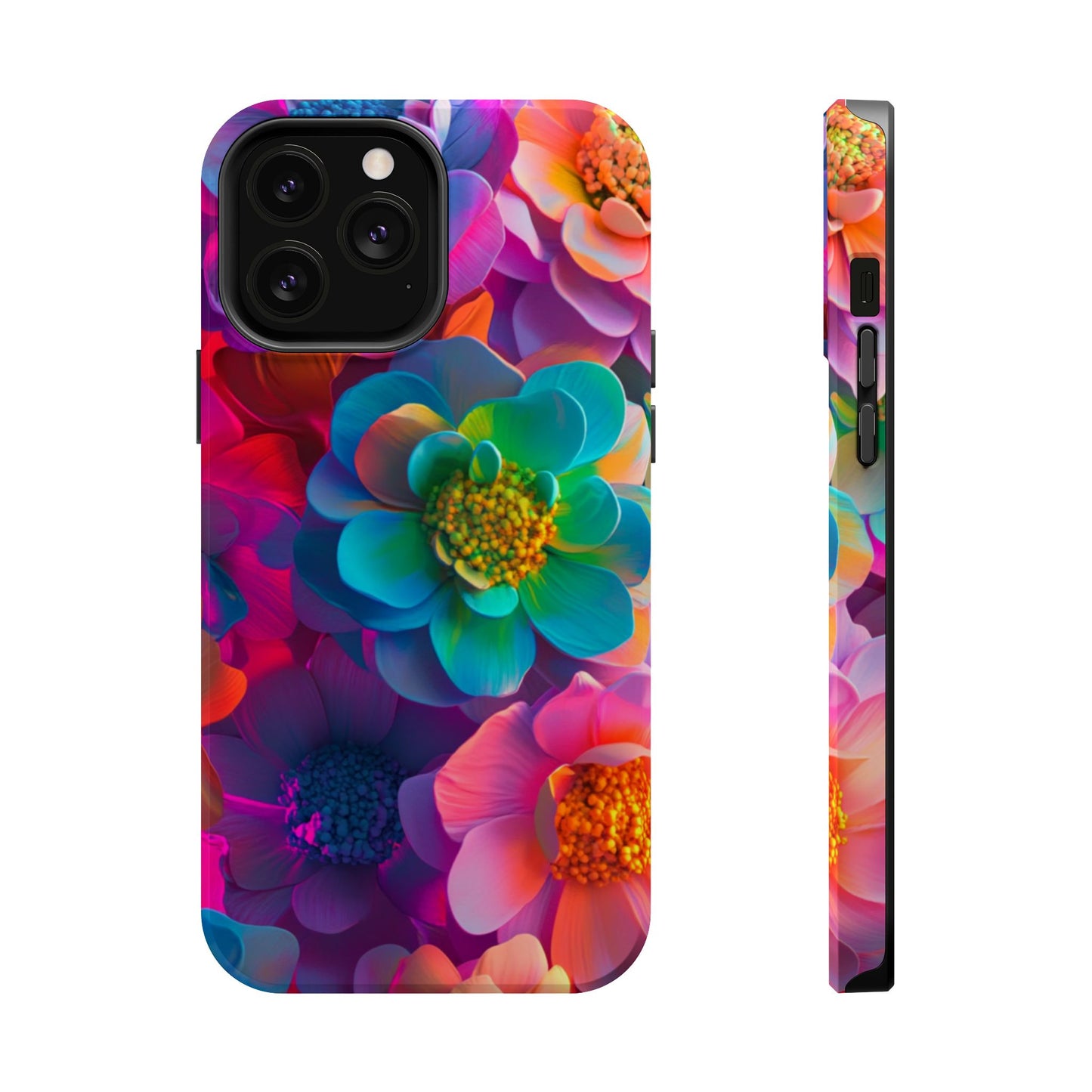 🌺 Vibrant Bloom Phone Case with 3D Neon Florals 🌺