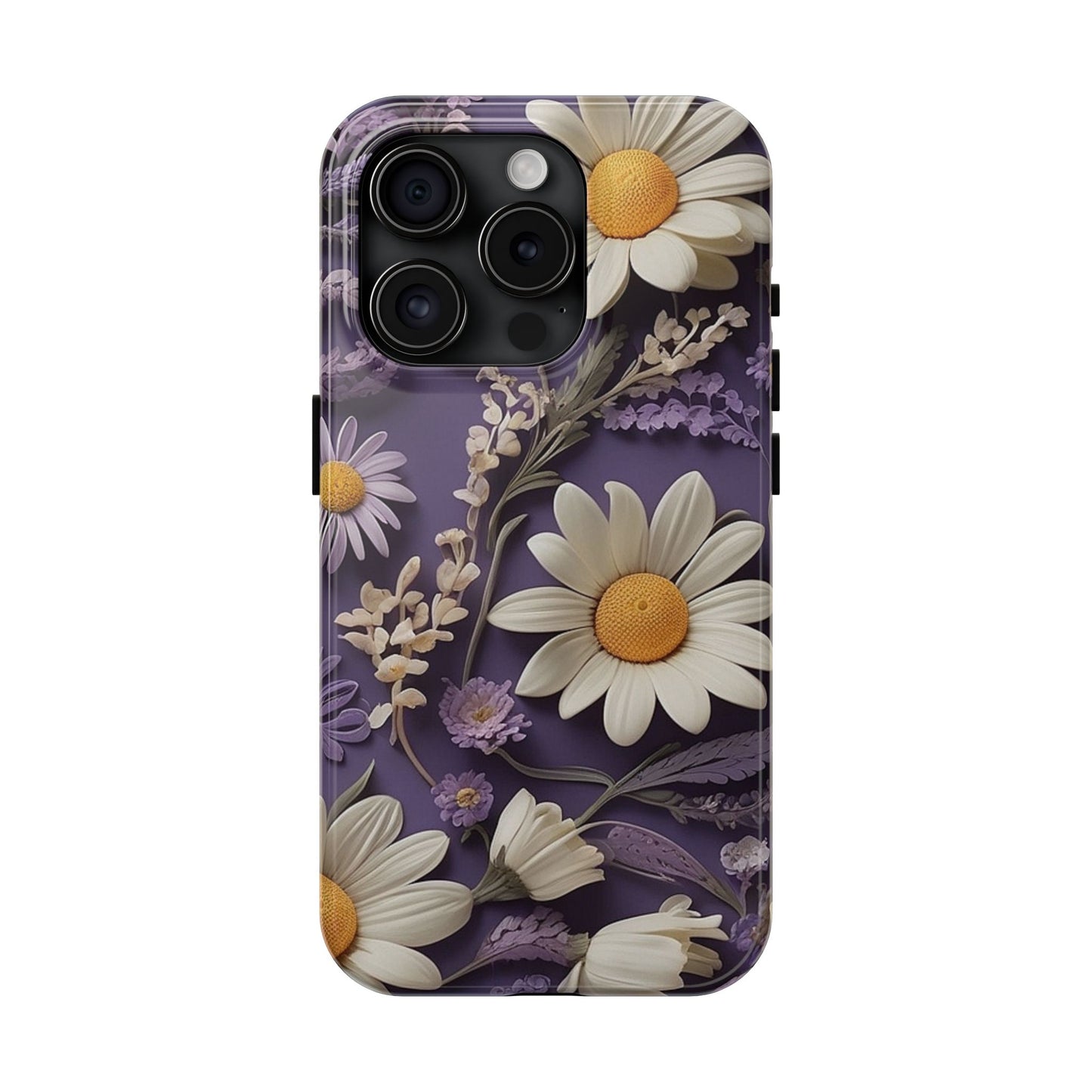 Lavender Daisy iPhone Case 🌼 | Elegant Floral Design, Shockproof Protection for iPhone 16 to 12 Pro Max 📱