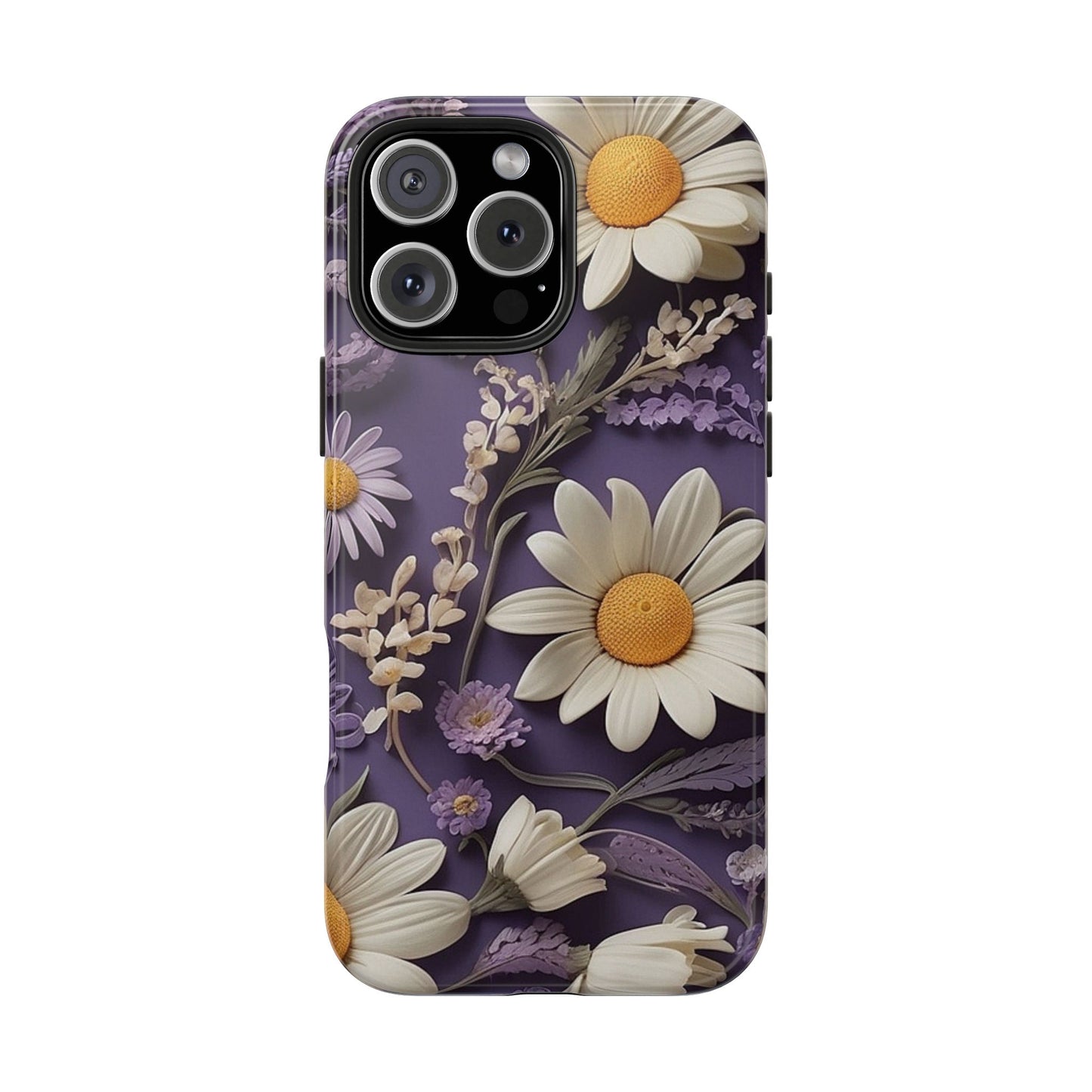 Lavender Daisy iPhone Case 🌼 | Elegant Floral Design, Shockproof Protection for iPhone 16 to 12 Pro Max 📱