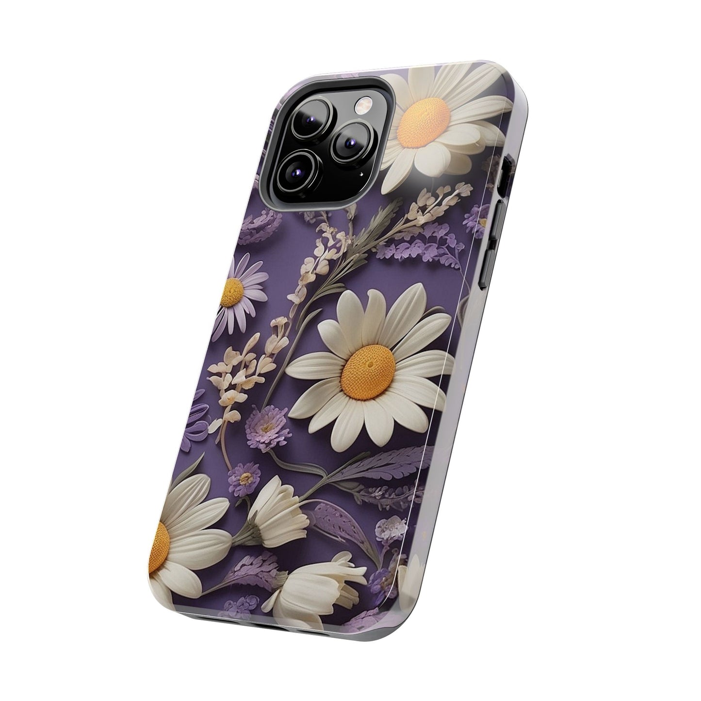 Lavender Daisy iPhone Case 🌼 | Elegant Floral Design, Shockproof Protection for iPhone 16 to 12 Pro Max 📱