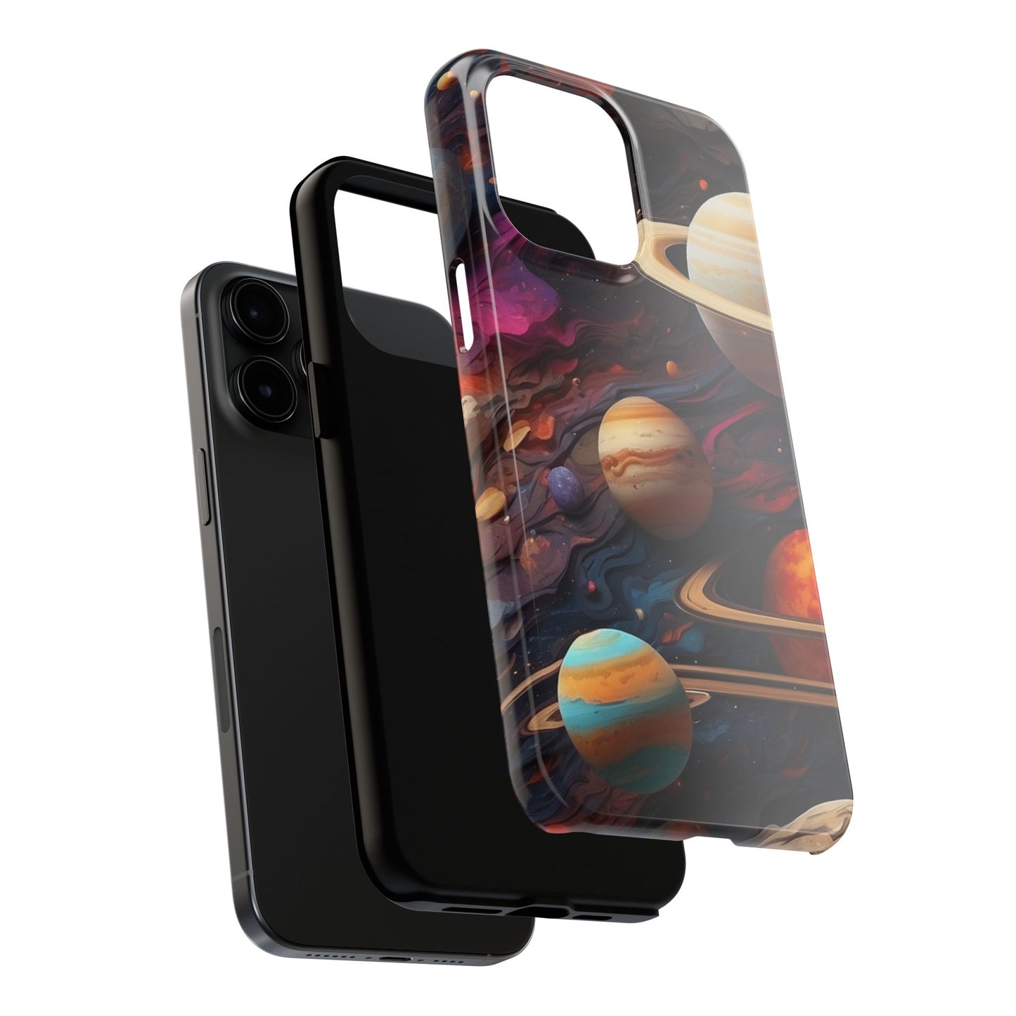 Galaxy Planet iPhone Case 🌌 | Cosmic Design, Shockproof Protection for iPhone 16 to 12 Pro Max