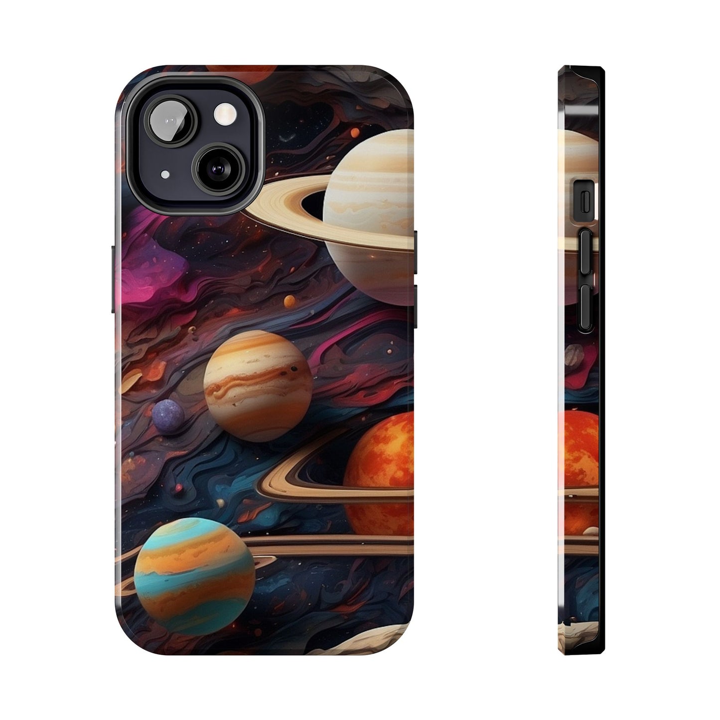 Galaxy Planet iPhone Case 🌌 | Cosmic Design, Shockproof Protection for iPhone 16 to 12 Pro Max