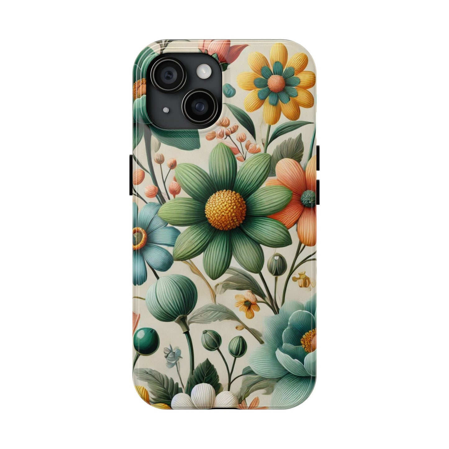 Floral iPhone Case 🌸 | Elegant Glossy Finish, Shockproof Protection for iPhone 16 to 12 Pro Max 📱