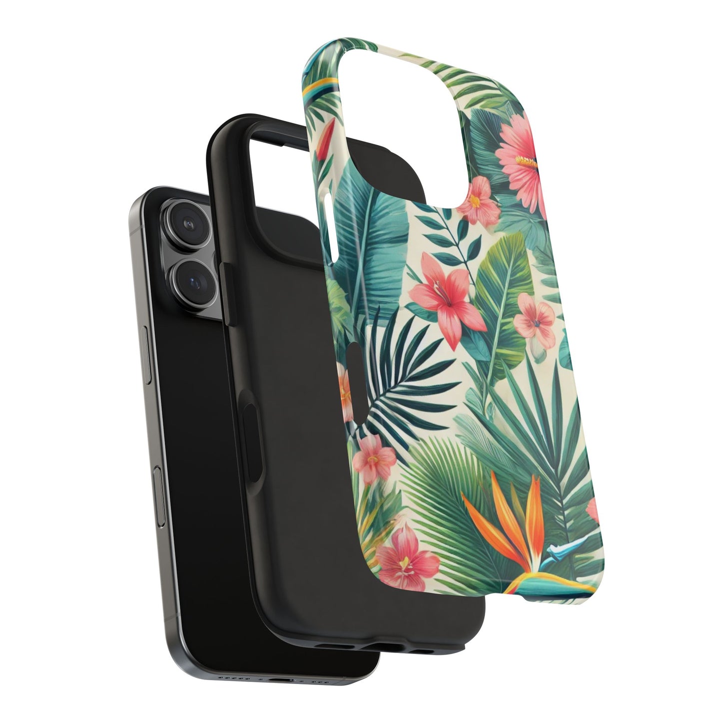 Tropical Paradise iPhone Case 🌺 | Vibrant Jungle Design, Shockproof Protection for iPhone 16 to 12 Pro Max