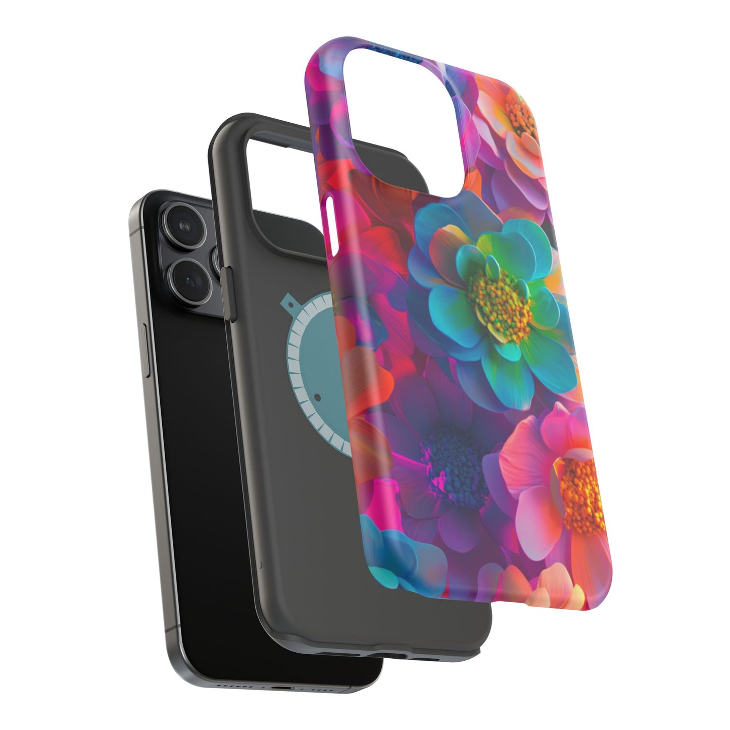 🌺 Vibrant Bloom Phone Case with 3D Neon Florals 🌺