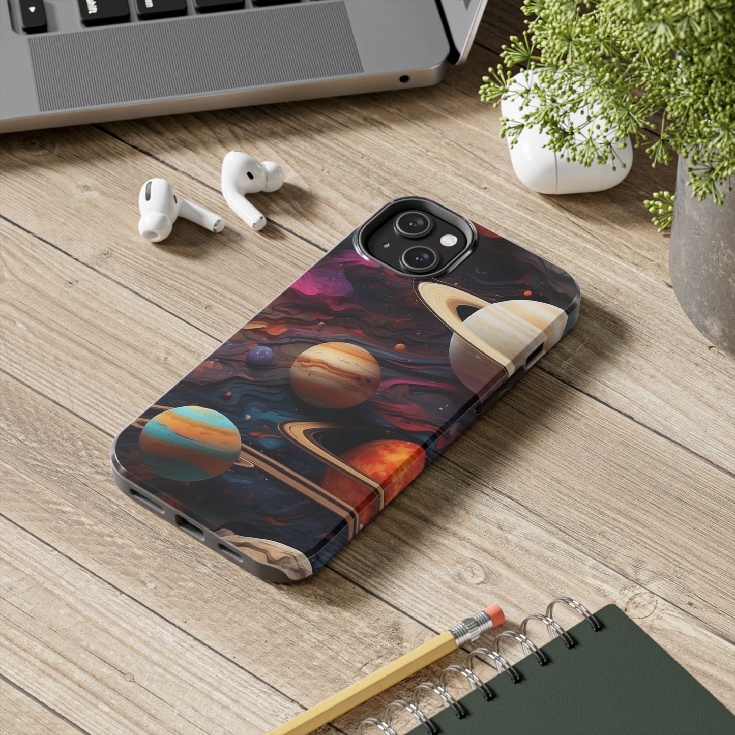 Galaxy Planet iPhone Case 🌌 | Cosmic Design, Shockproof Protection for iPhone 16 to 12 Pro Max