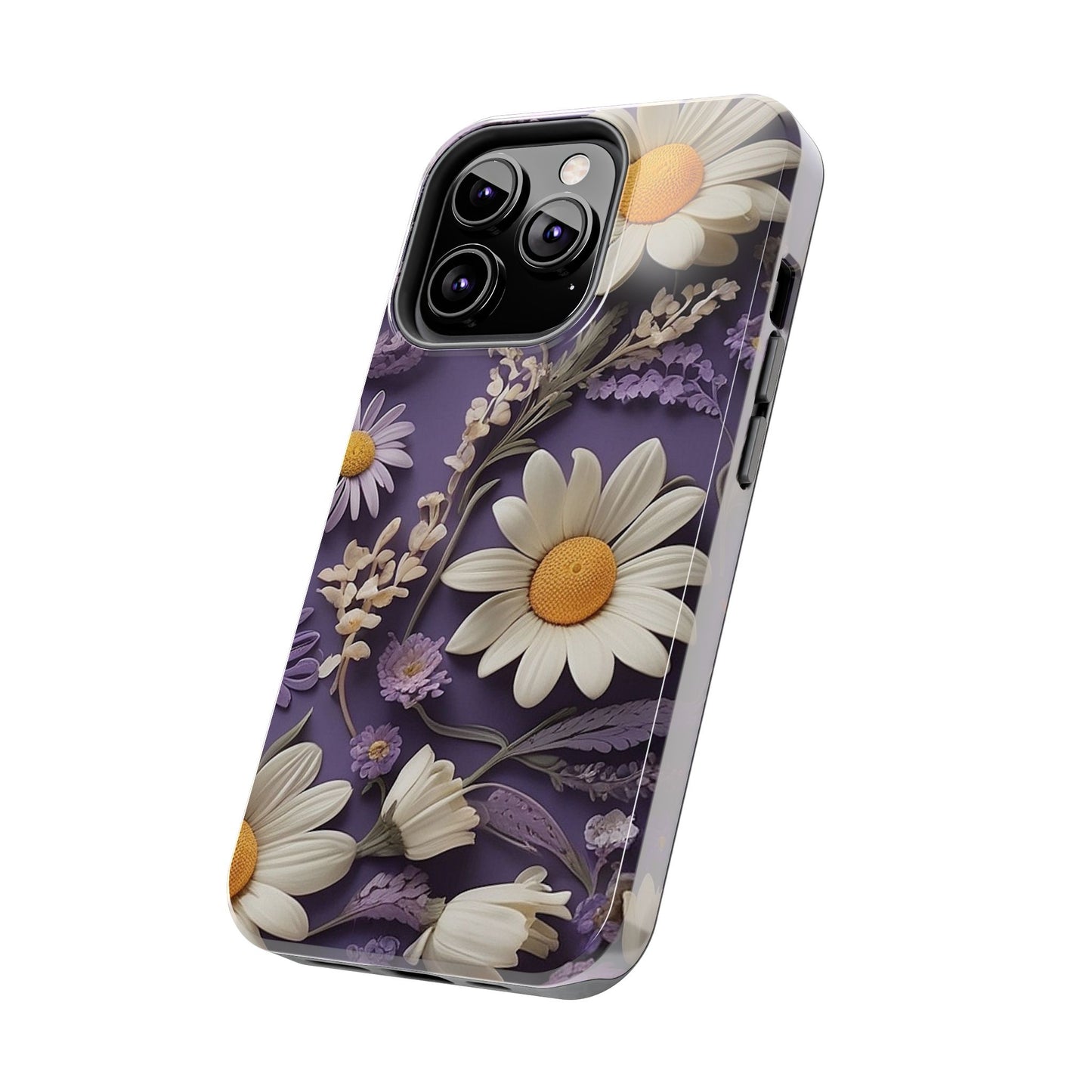 Lavender Daisy iPhone Case 🌼 | Elegant Floral Design, Shockproof Protection for iPhone 16 to 12 Pro Max 📱