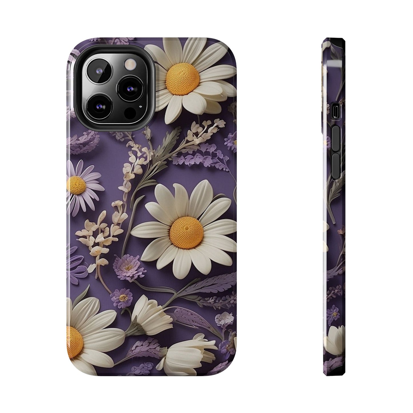 Lavender Daisy iPhone Case 🌼 | Elegant Floral Design, Shockproof Protection for iPhone 16 to 12 Pro Max 📱