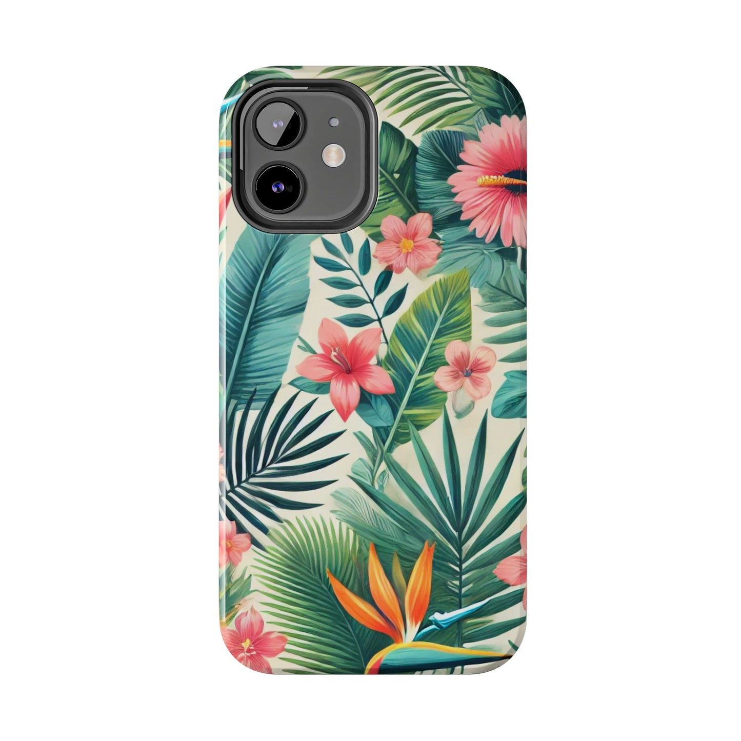 Tropical Paradise iPhone Case 🌺 | Vibrant Jungle Design, Shockproof Protection for iPhone 16 to 12 Pro Max