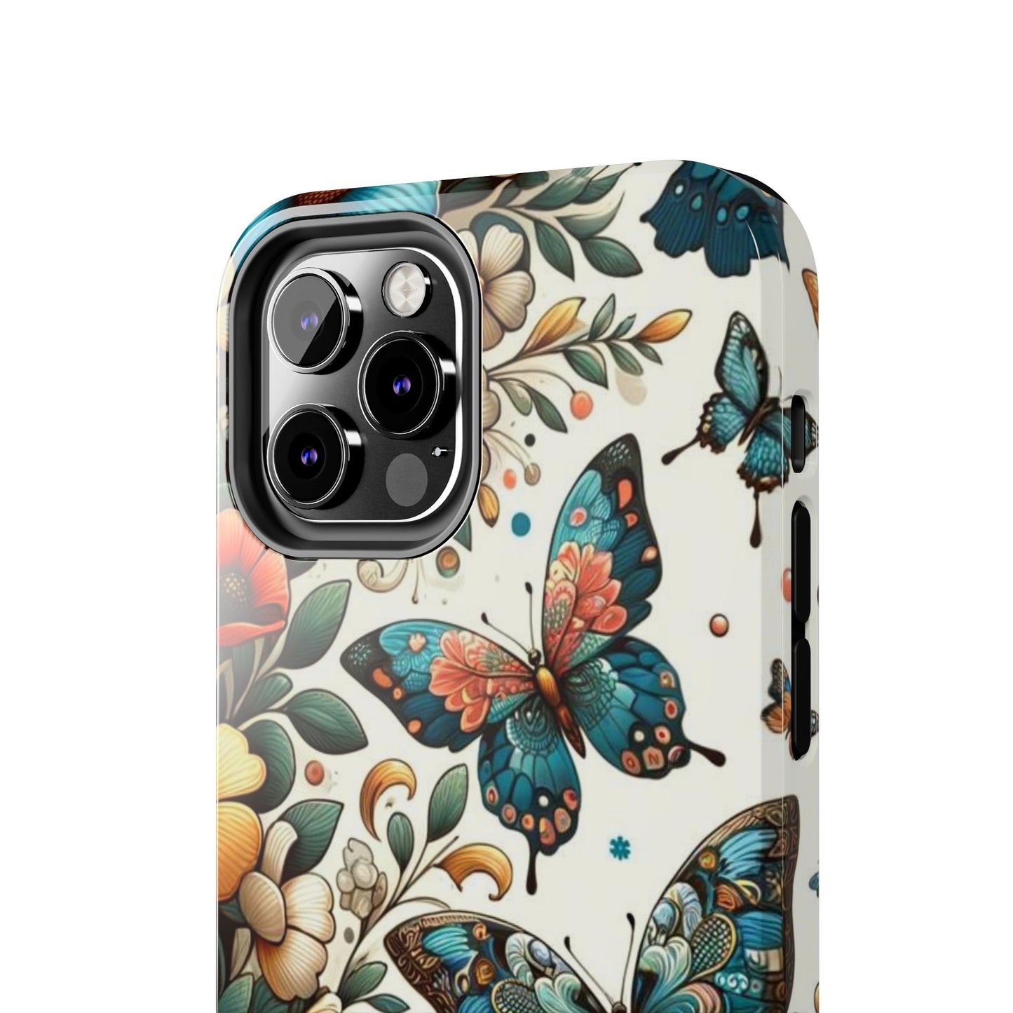 Butterfly & Floral iPhone Case 🦋 | Elegant Nature Design, Shockproof Protection for iPhone 16 to 12 Pro Max 📱