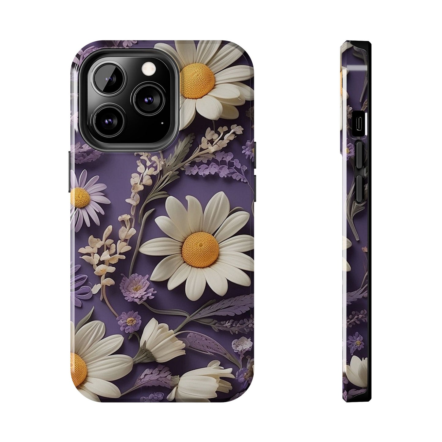 Lavender Daisy iPhone Case 🌼 | Elegant Floral Design, Shockproof Protection for iPhone 16 to 12 Pro Max 📱