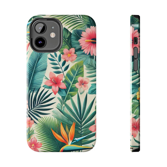 Tropical Paradise iPhone Case 🌺 | Vibrant Jungle Design, Shockproof Protection for iPhone 16 to 12 Pro Max