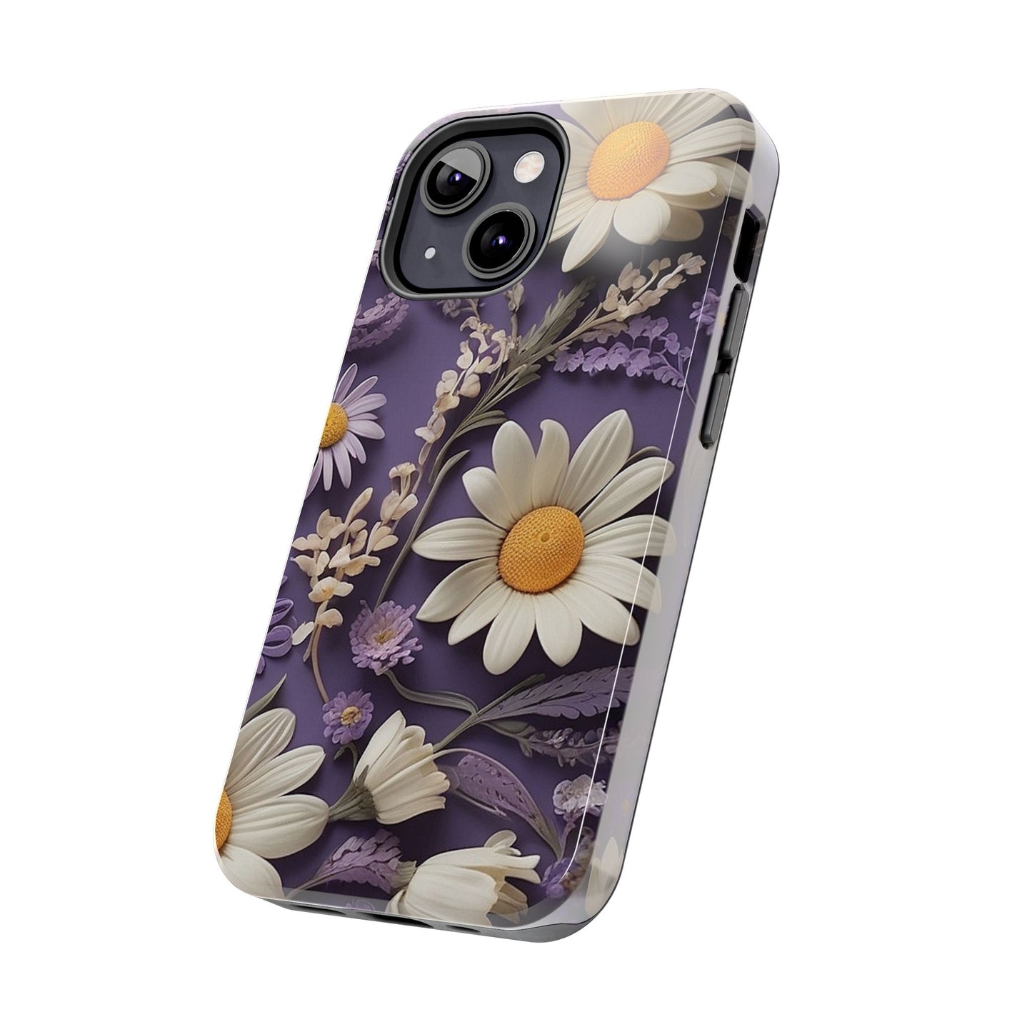 Lavender Daisy iPhone Case 🌼 | Elegant Floral Design, Shockproof Protection for iPhone 16 to 12 Pro Max 📱