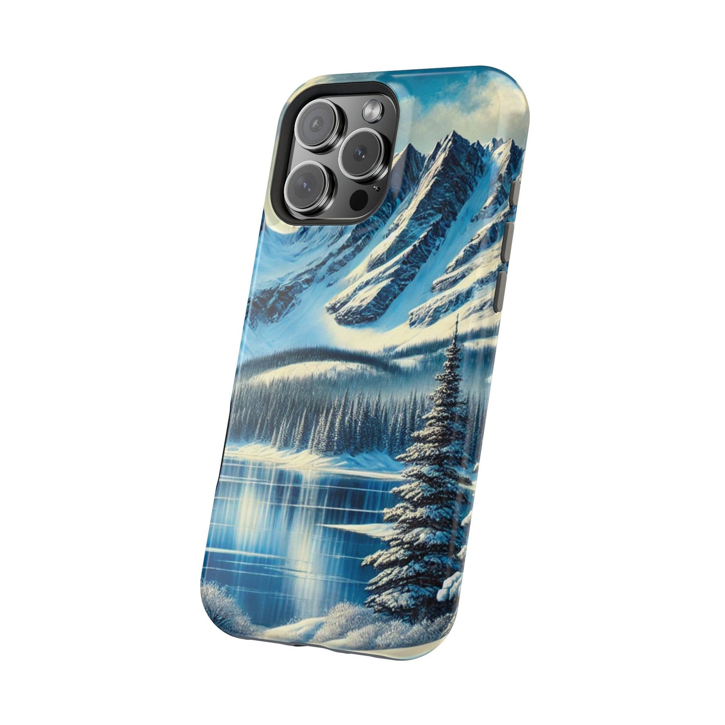 📱 Snowy Mountain Landscape Phone Case – MagSafe® Compatible 🌨️❄️