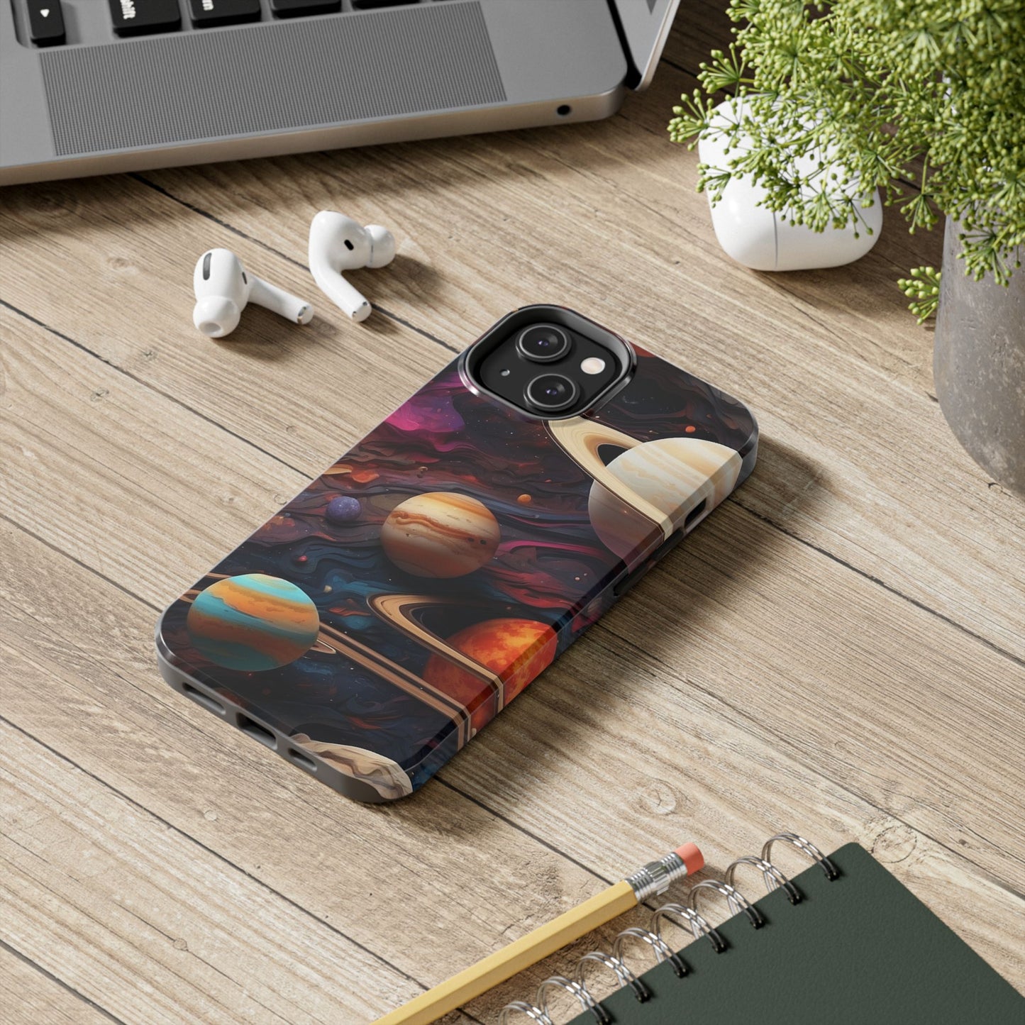 Galaxy Planet iPhone Case 🌌 | Cosmic Design, Shockproof Protection for iPhone 16 to 12 Pro Max