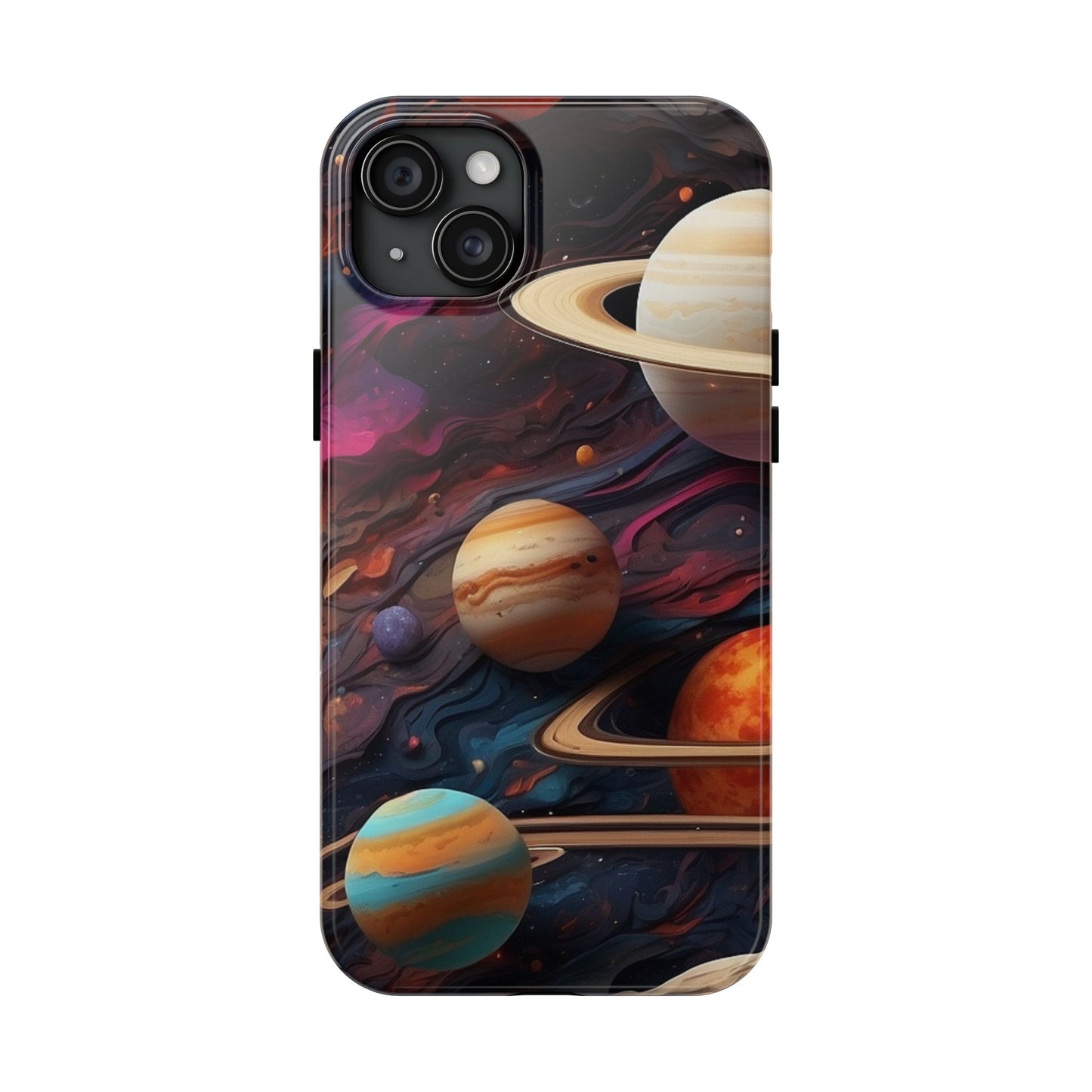 Galaxy Planet iPhone Case 🌌 | Cosmic Design, Shockproof Protection for iPhone 16 to 12 Pro Max