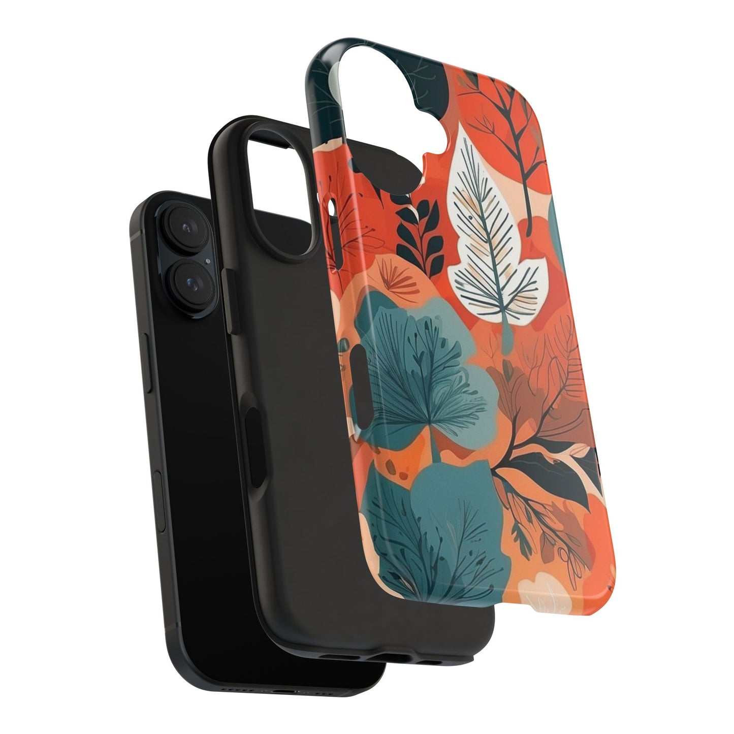 Autumn Leaf iPhone Case 🍁 | Warm Botanical Design, Shockproof Protection for iPhone 16 to 12 Pro Max 📱