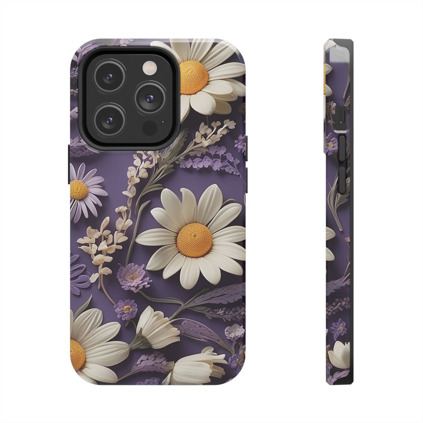 Lavender Daisy iPhone Case 🌼 | Elegant Floral Design, Shockproof Protection for iPhone 16 to 12 Pro Max 📱