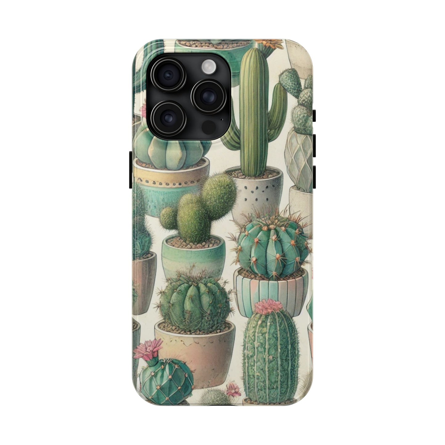 Cactus iPhone Case 🌵 Stylish Glossy Finish, Shockproof Protection for iPhone 16 to 12 Pro Max 📱