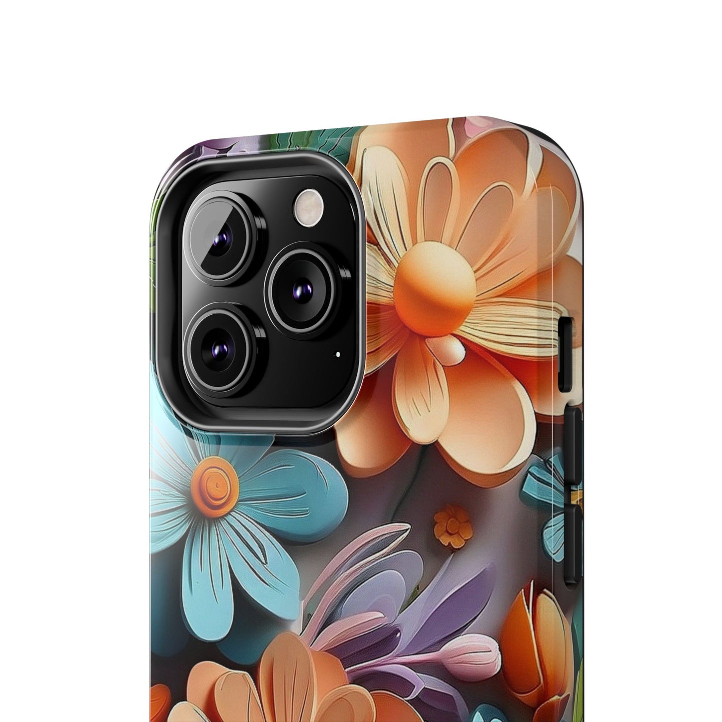 3D Floral iPhone Case 🌸 | Vibrant Layered Design, Shockproof Protection for iPhone 16 to 12 Pro Max