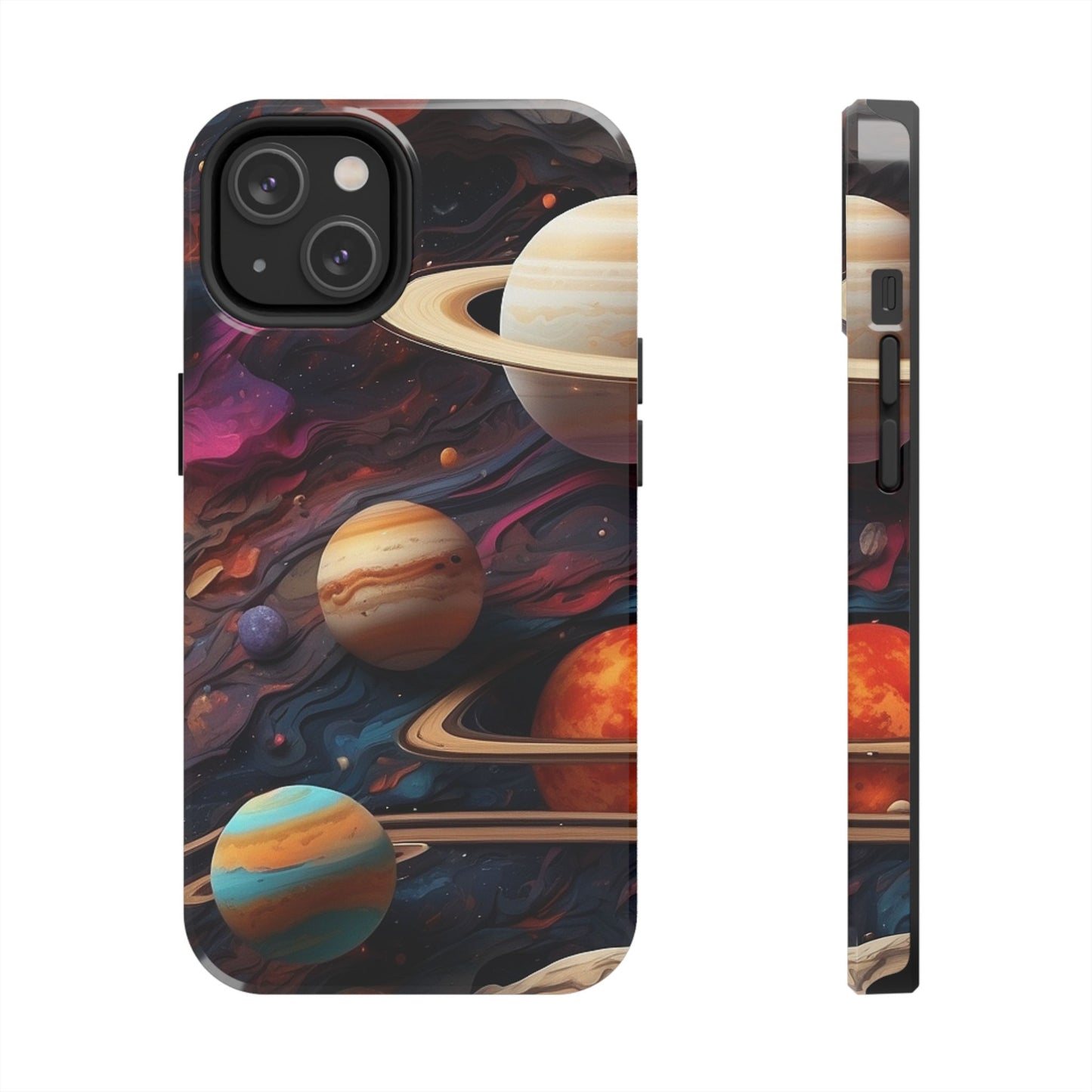 Galaxy Planet iPhone Case 🌌 | Cosmic Design, Shockproof Protection for iPhone 16 to 12 Pro Max