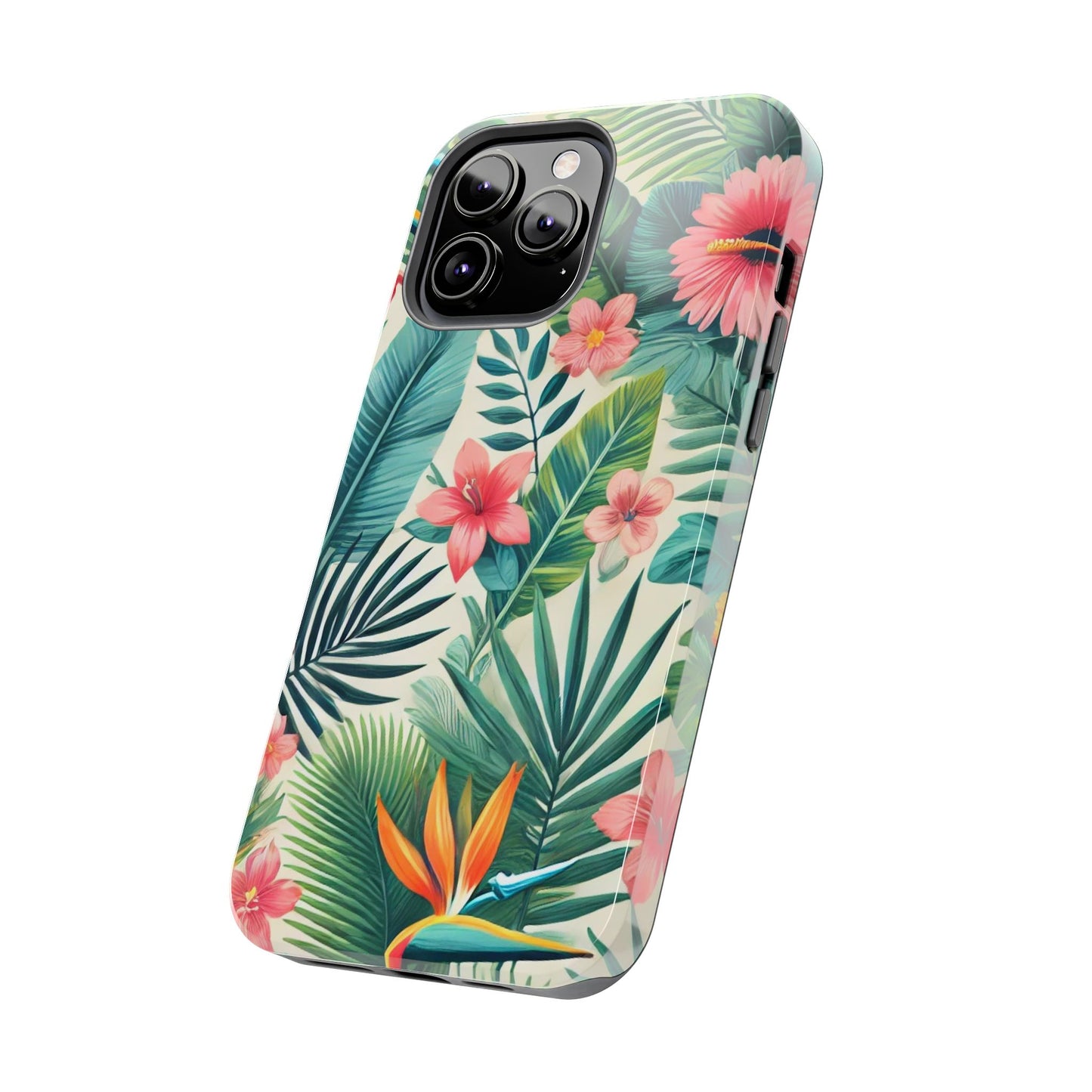 Tropical Paradise iPhone Case 🌺 | Vibrant Jungle Design, Shockproof Protection for iPhone 16 to 12 Pro Max