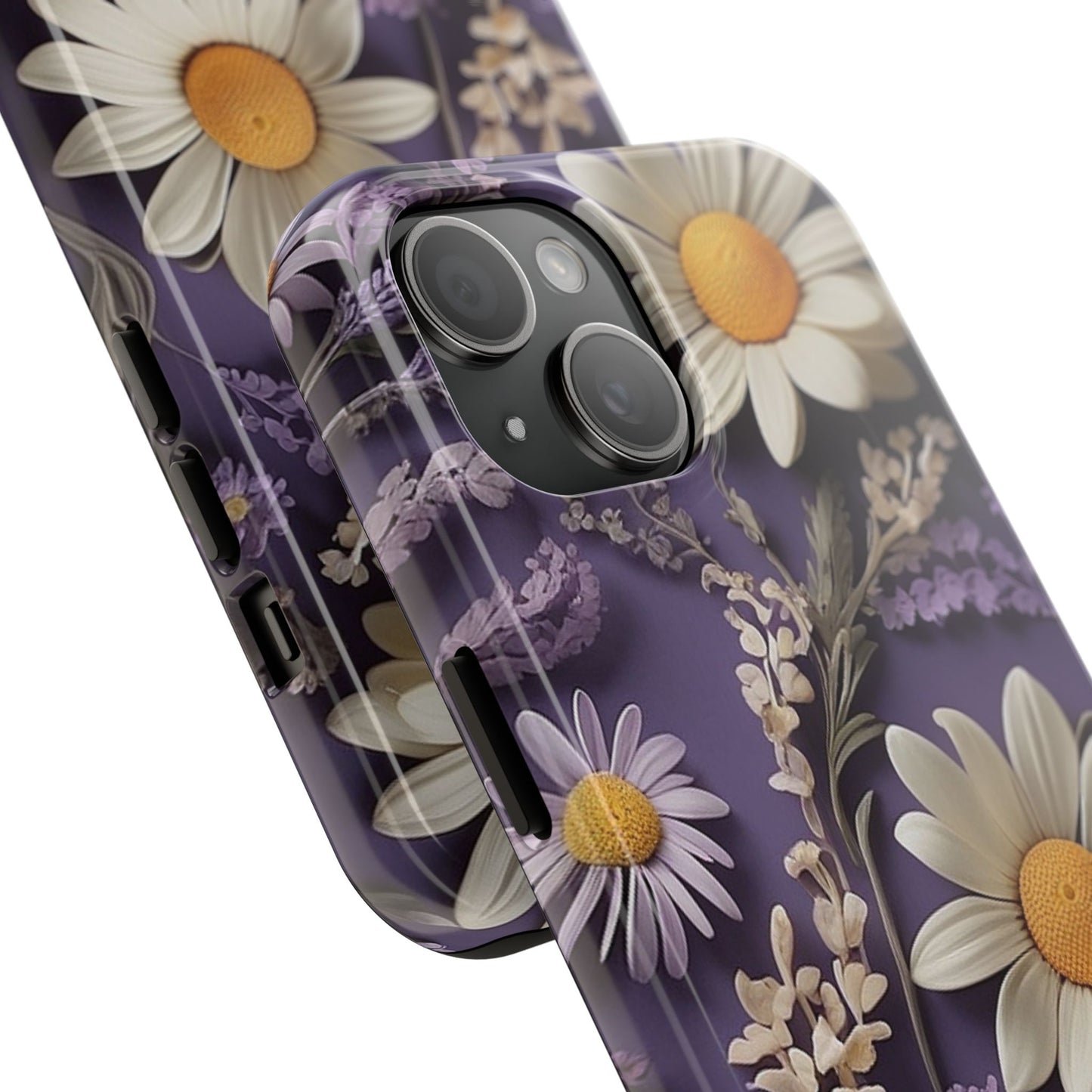 Lavender Daisy iPhone Case 🌼 | Elegant Floral Design, Shockproof Protection for iPhone 16 to 12 Pro Max 📱