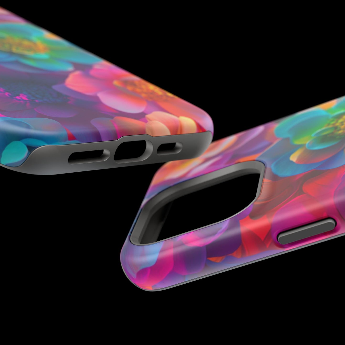 🌺 Vibrant Bloom Phone Case with 3D Neon Florals 🌺