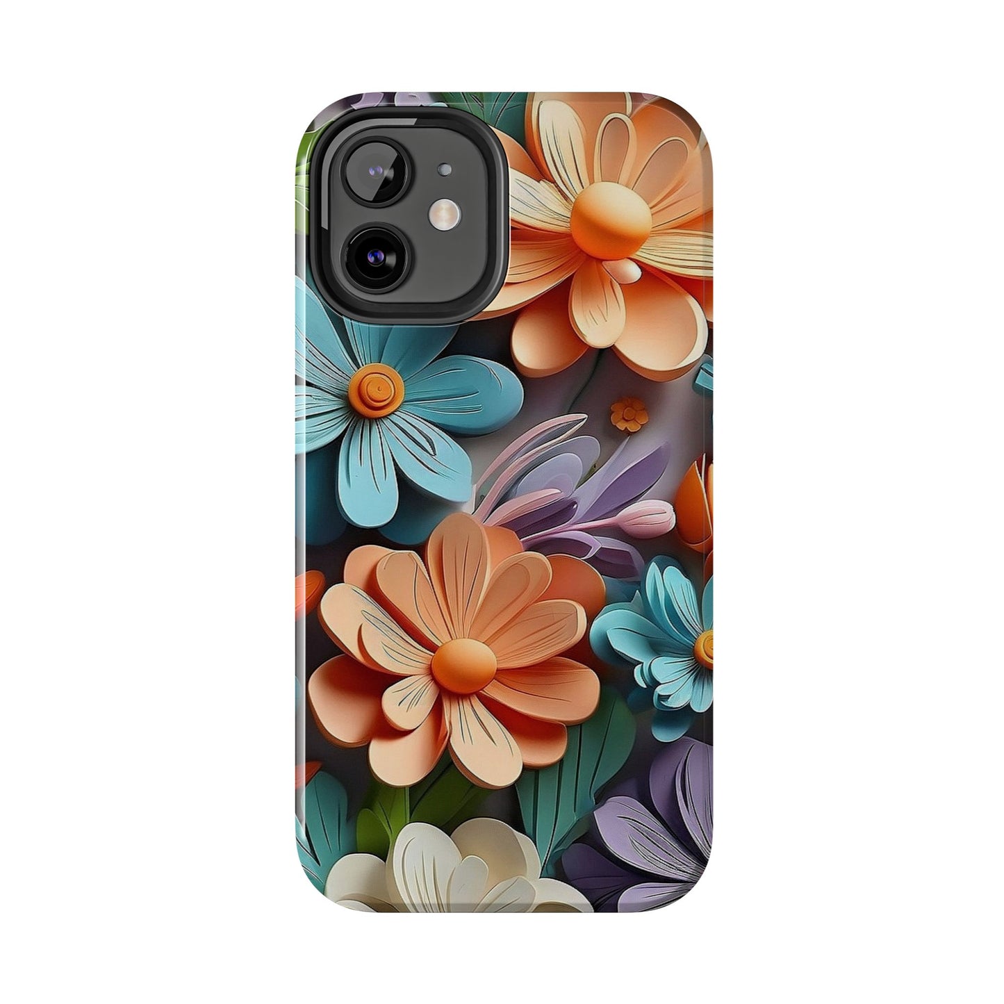 3D Floral iPhone Case 🌸 | Vibrant Layered Design, Shockproof Protection for iPhone 16 to 12 Pro Max