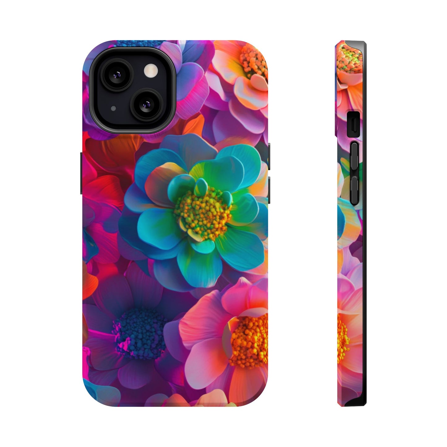 🌺 Vibrant Bloom Phone Case with 3D Neon Florals 🌺