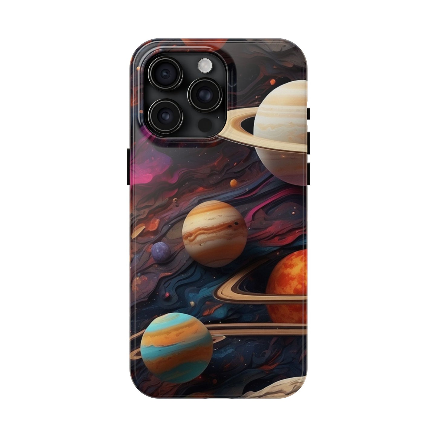 Galaxy Planet iPhone Case 🌌 | Cosmic Design, Shockproof Protection for iPhone 16 to 12 Pro Max