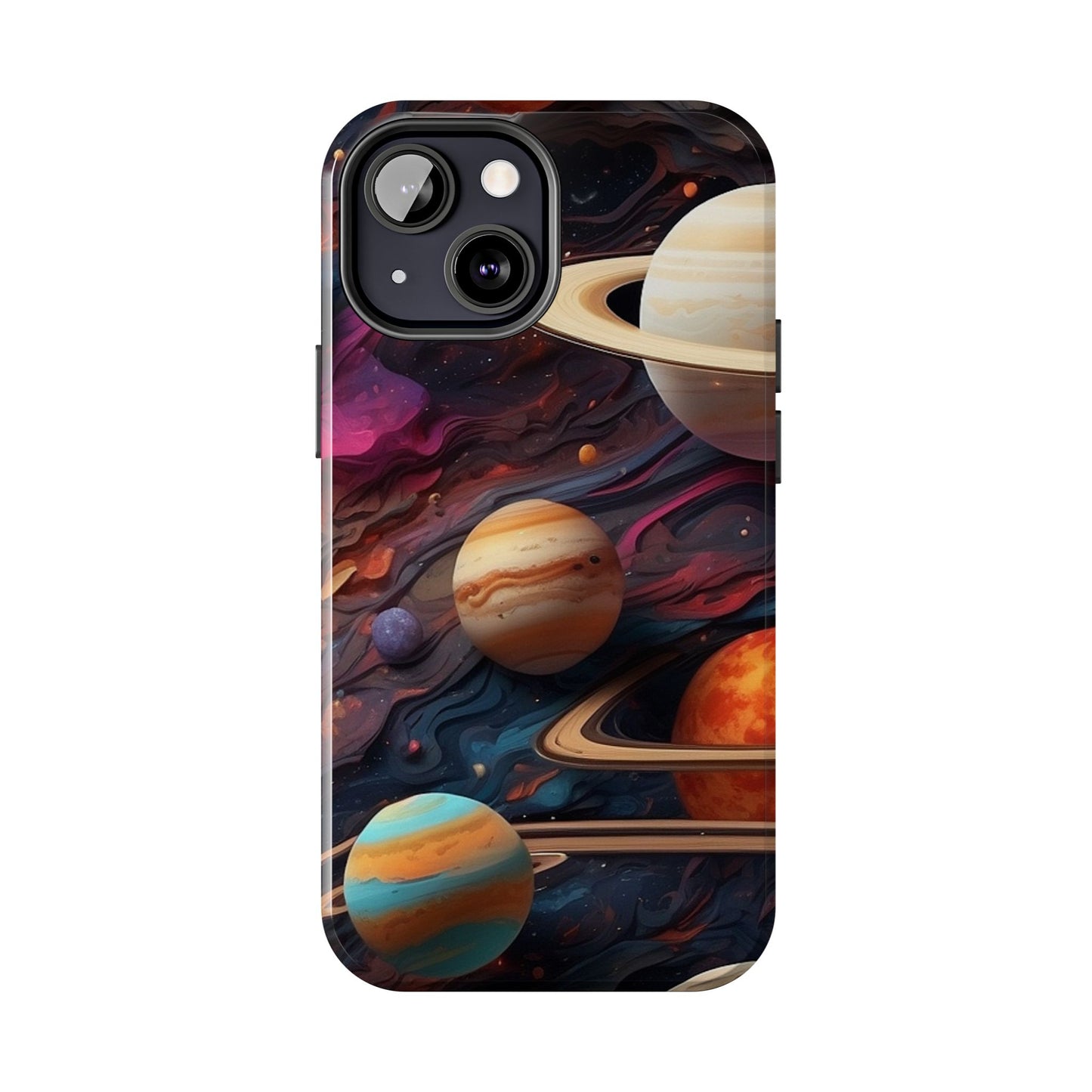 Galaxy Planet iPhone Case 🌌 | Cosmic Design, Shockproof Protection for iPhone 16 to 12 Pro Max