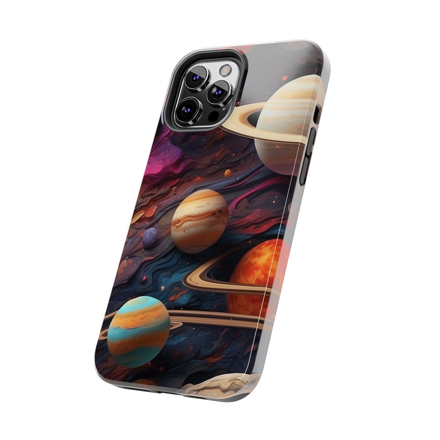 Galaxy Planet iPhone Case 🌌 | Cosmic Design, Shockproof Protection for iPhone 16 to 12 Pro Max