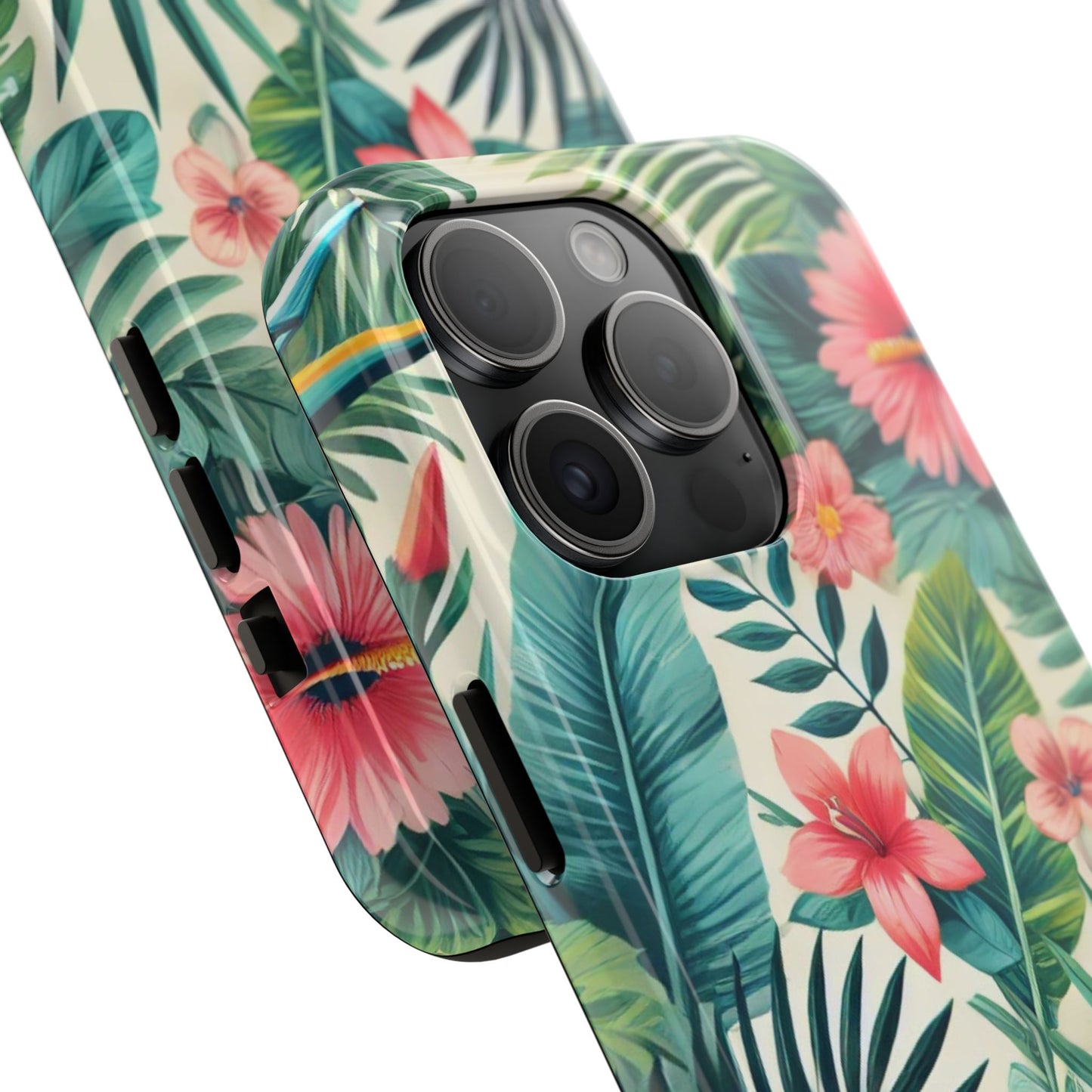 Tropical Paradise iPhone Case 🌺 | Vibrant Jungle Design, Shockproof Protection for iPhone 16 to 12 Pro Max