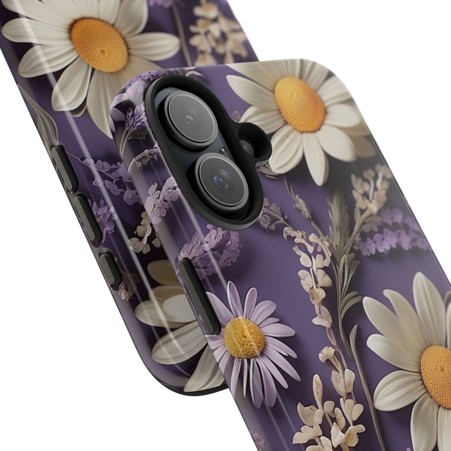 Lavender Daisy iPhone Case 🌼 | Elegant Floral Design, Shockproof Protection for iPhone 16 to 12 Pro Max 📱