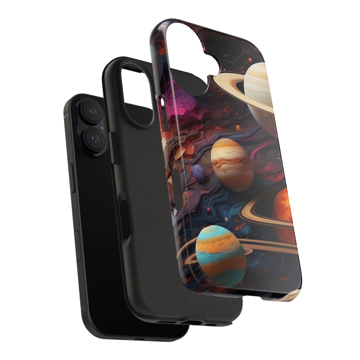 Galaxy Planet iPhone Case 🌌 | Cosmic Design, Shockproof Protection for iPhone 16 to 12 Pro Max