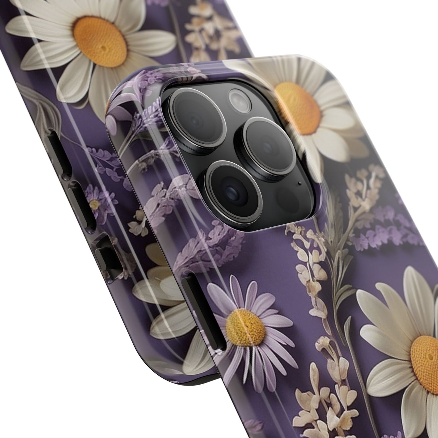 Lavender Daisy iPhone Case 🌼 | Elegant Floral Design, Shockproof Protection for iPhone 16 to 12 Pro Max 📱