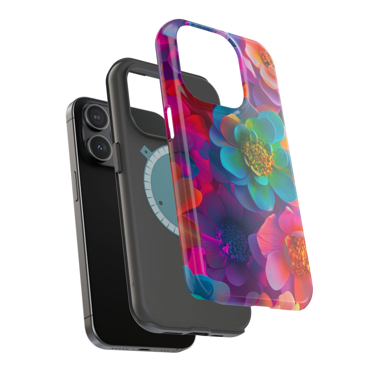 🌺 Vibrant Bloom Phone Case with 3D Neon Florals 🌺