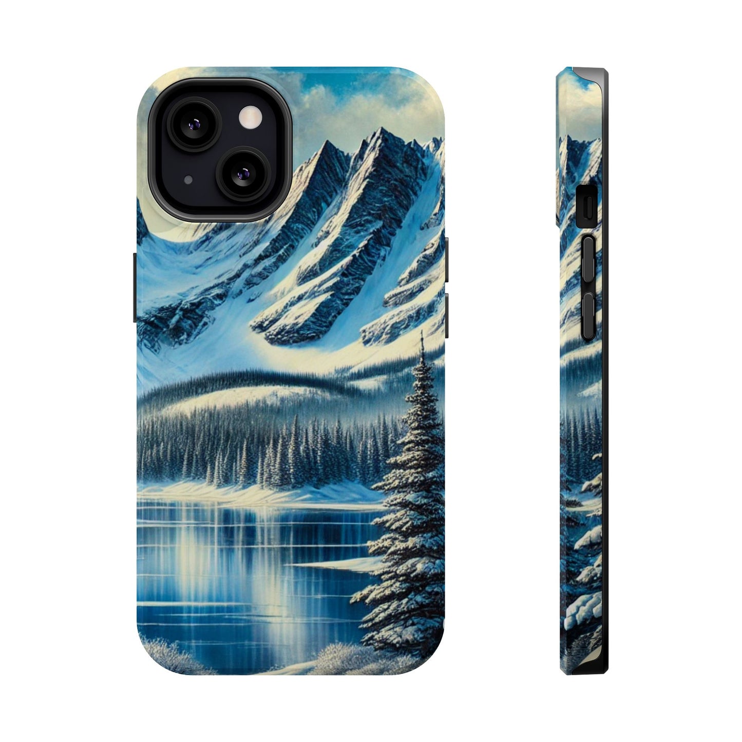 📱 Snowy Mountain Landscape Phone Case – MagSafe® Compatible 🌨️❄️