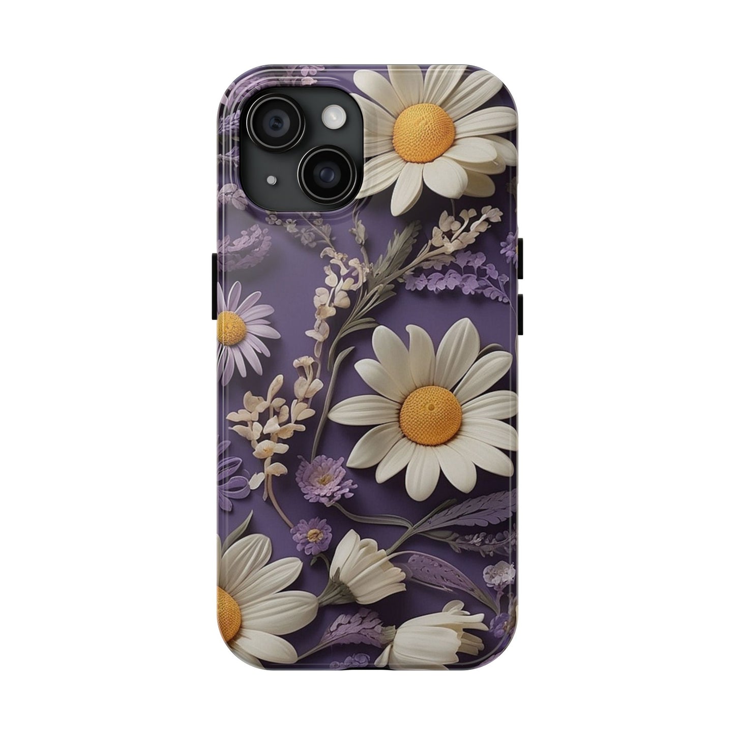 Lavender Daisy iPhone Case 🌼 | Elegant Floral Design, Shockproof Protection for iPhone 16 to 12 Pro Max 📱