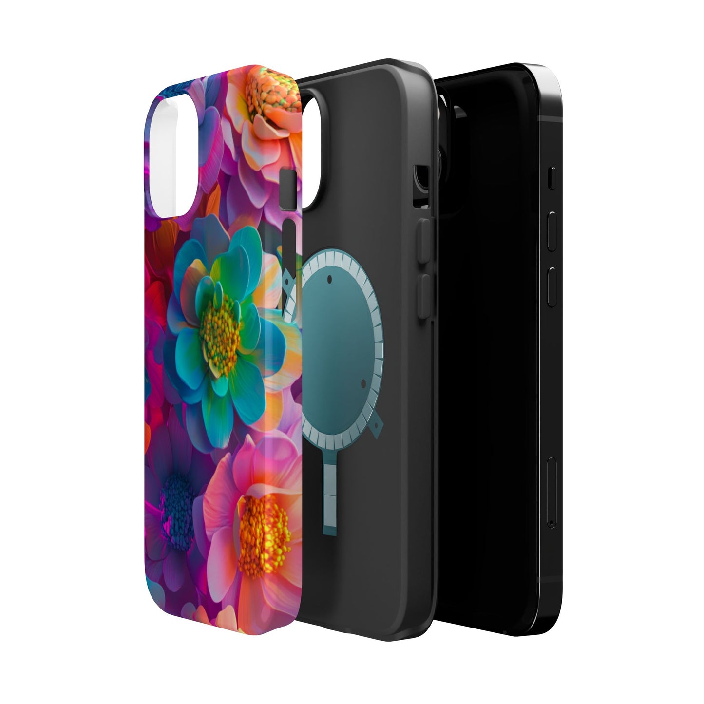 🌺 Vibrant Bloom Phone Case with 3D Neon Florals 🌺