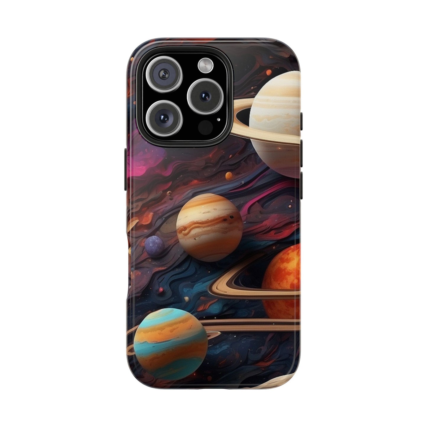 Galaxy Planet iPhone Case 🌌 | Cosmic Design, Shockproof Protection for iPhone 16 to 12 Pro Max