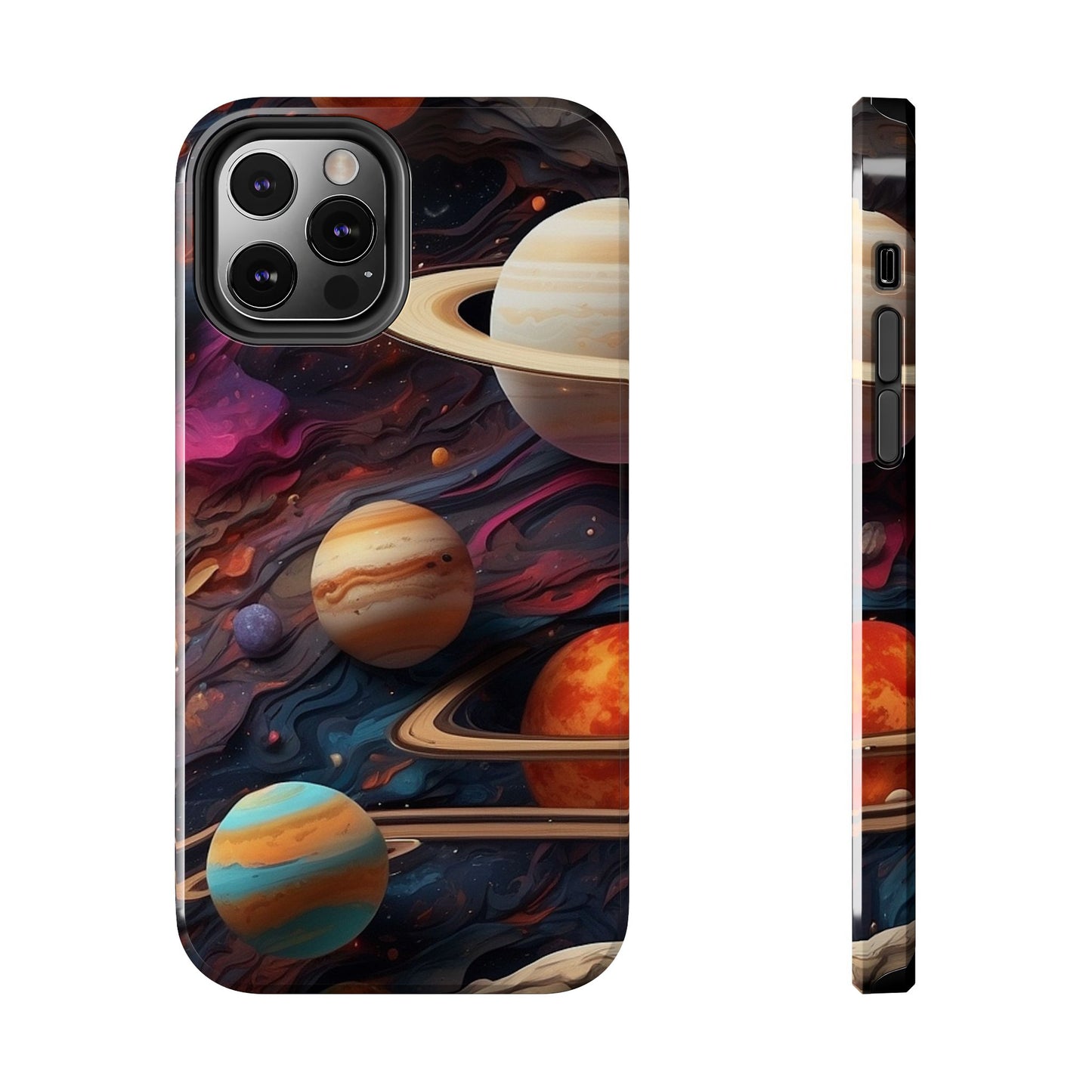 Galaxy Planet iPhone Case 🌌 | Cosmic Design, Shockproof Protection for iPhone 16 to 12 Pro Max