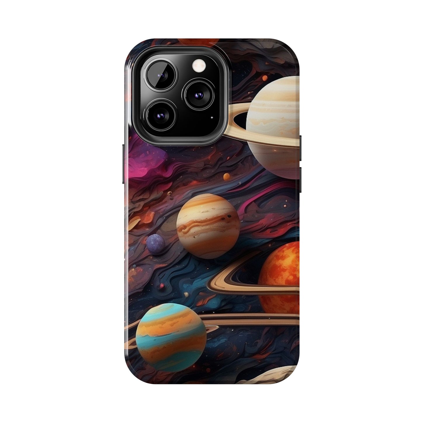 Galaxy Planet iPhone Case 🌌 | Cosmic Design, Shockproof Protection for iPhone 16 to 12 Pro Max