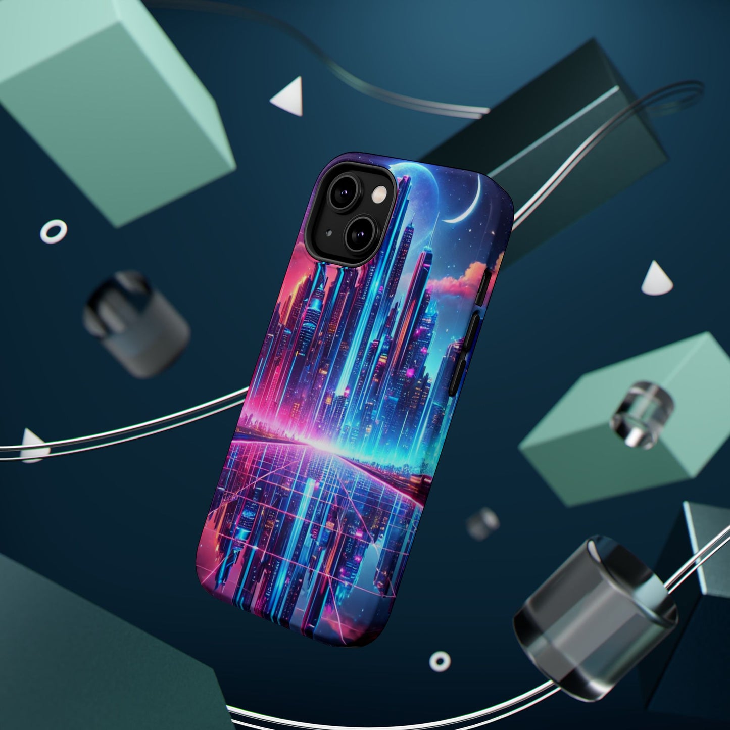 🔥 Neon Cyberpunk Phone Case 🌌 | MagSafe® Ready 📱 iPhone 16 to 13!