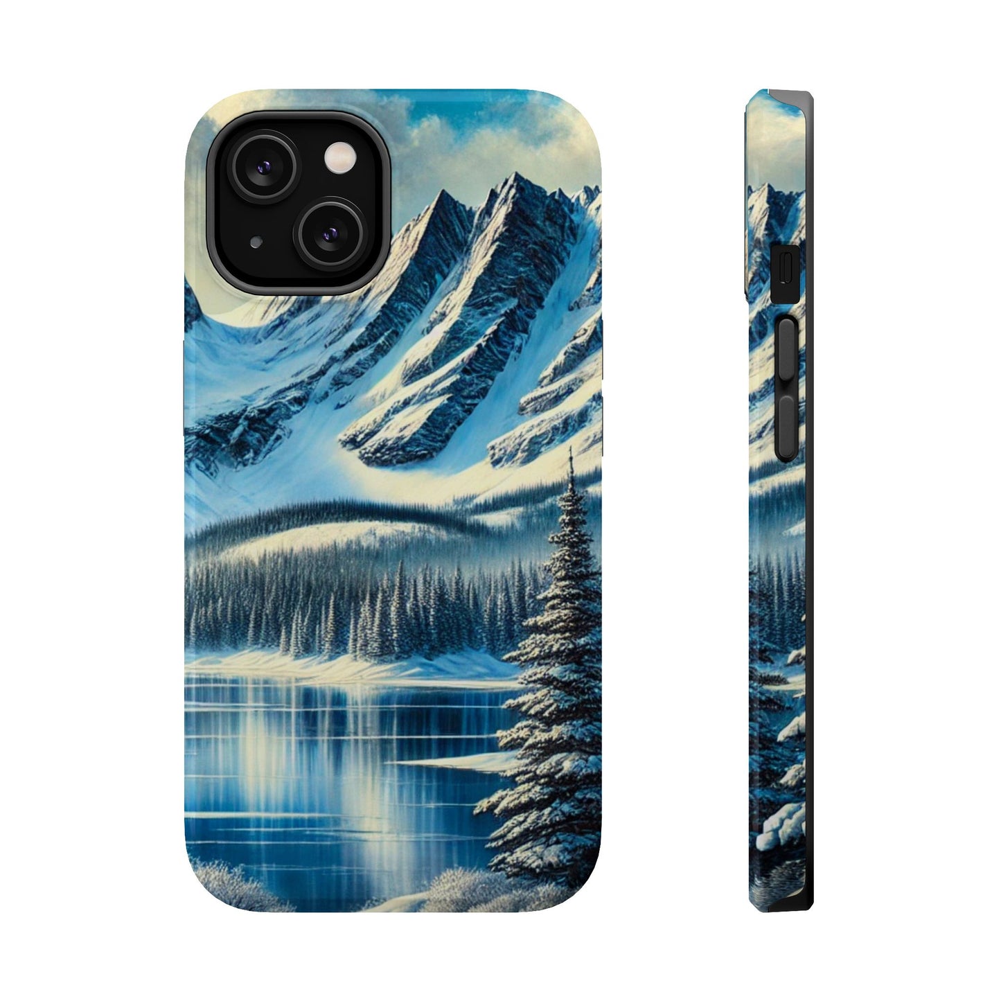 📱 Snowy Mountain Landscape Phone Case – MagSafe® Compatible 🌨️❄️