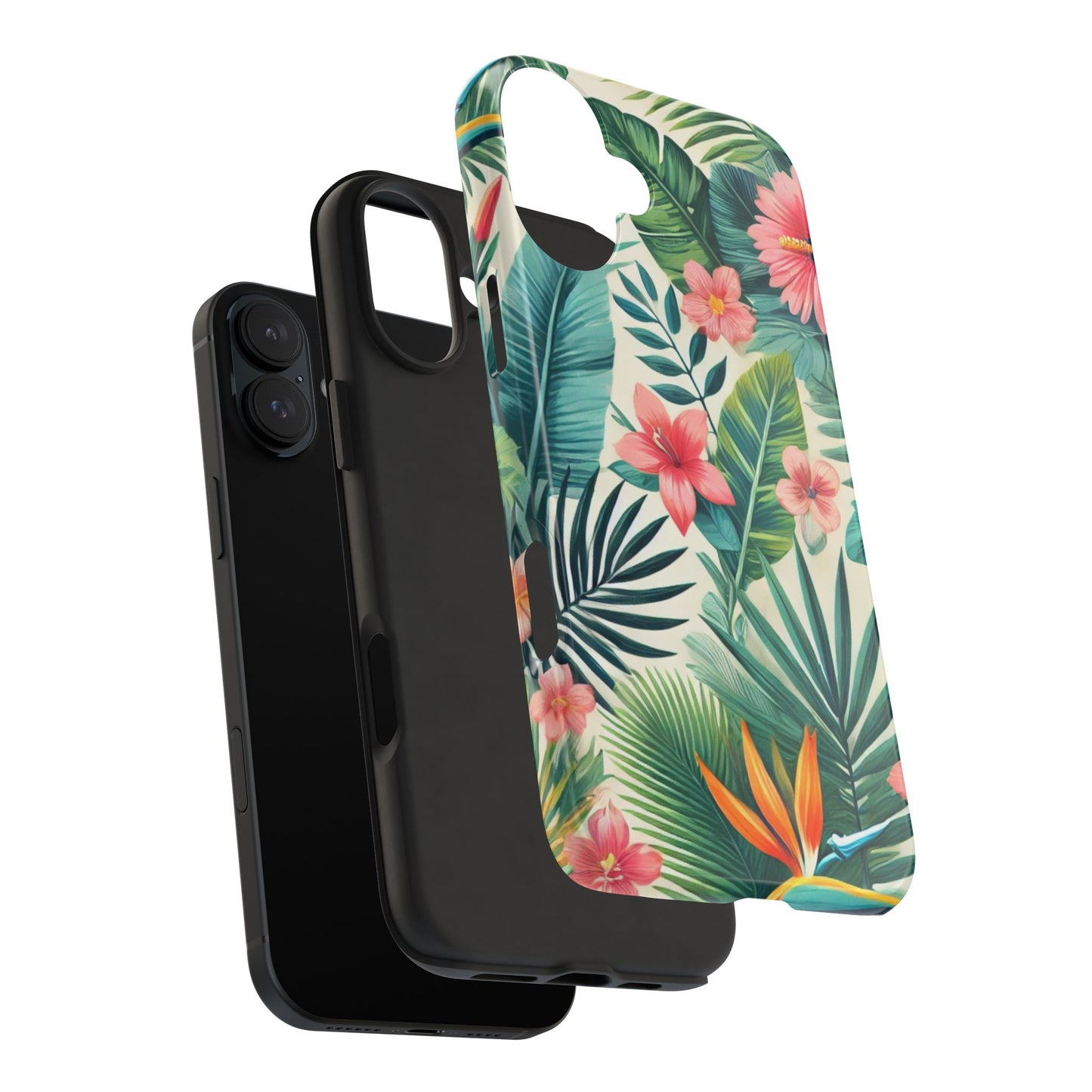 Tropical Paradise iPhone Case 🌺 | Vibrant Jungle Design, Shockproof Protection for iPhone 16 to 12 Pro Max